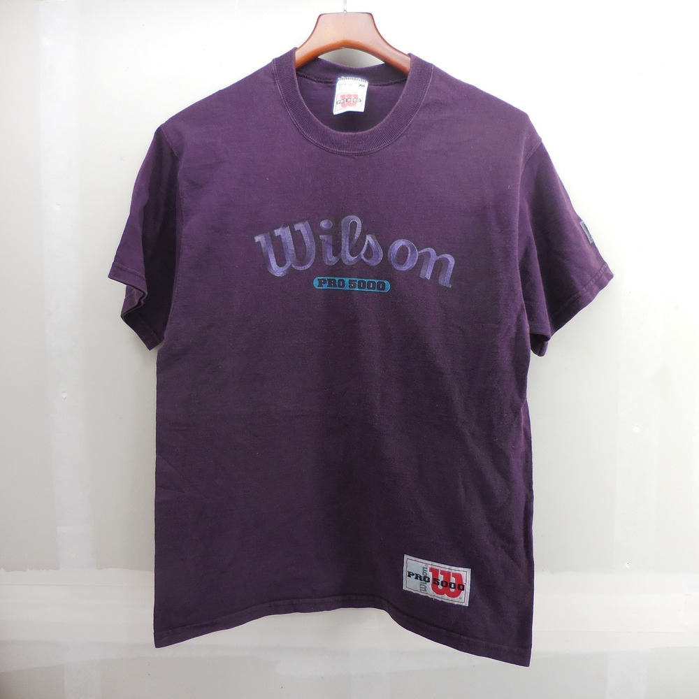 Wilson Pro 5000 Purple Graphic T-Shirt Mens Medium Made in USA Cotton Tee